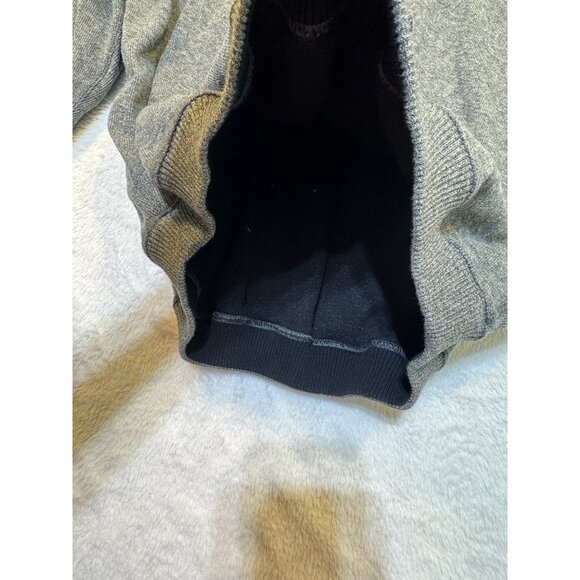 Daniel Cremieux Mens Large Pullover  Sweater Light Grey w/ Leather Elbow Patches - Picture 8 of 12